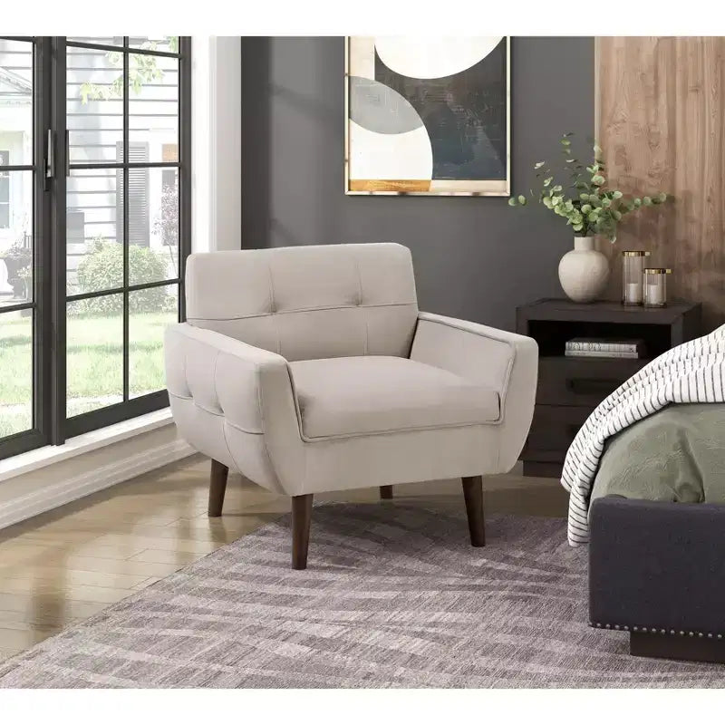 Fauteuil d'appoint moderne Okak 1 pièce, fauteuil de salon avec dossier rembourré en velours, fauteuil touffeté pour la lecture et les loisirs avec assise et dossier rembourrés