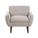 Fauteuil d'appoint moderne Okak 1 pièce, fauteuil de salon avec dossier rembourré en velours, fauteuil touffeté pour la lecture et les loisirs avec assise et dossier rembourrés