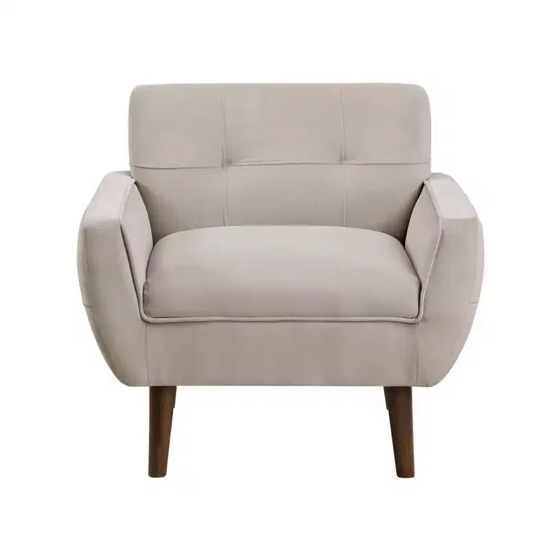 Fauteuil d'appoint moderne Okak 1 pièce, fauteuil de salon avec dossier rembourré en velours, fauteuil touffeté pour la lecture et les loisirs avec assise et dossier rembourrés