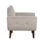 Fauteuil d'appoint moderne Okak 1 pièce, fauteuil de salon avec dossier rembourré en velours, fauteuil touffeté pour la lecture et les loisirs avec assise et dossier rembourrés