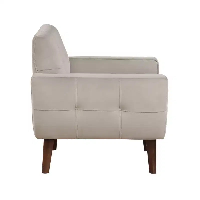Fauteuil d'appoint moderne Okak 1 pièce, fauteuil de salon avec dossier rembourré en velours, fauteuil touffeté pour la lecture et les loisirs avec assise et dossier rembourrés