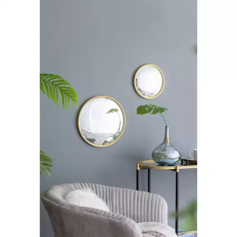 Miroir rond doré D15, miroir cercle avec cadre en fer pour salon, chambre, coiffeuse, entrée, couloir