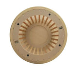 Table à manger ronde Vatros avec moulure grillagée en bois