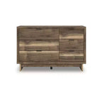 Signature Design by Ashley Darcalli Commode moderne à 6 tiroirs – Meuble de rangement de style Mid-Century – Fini noyer brun