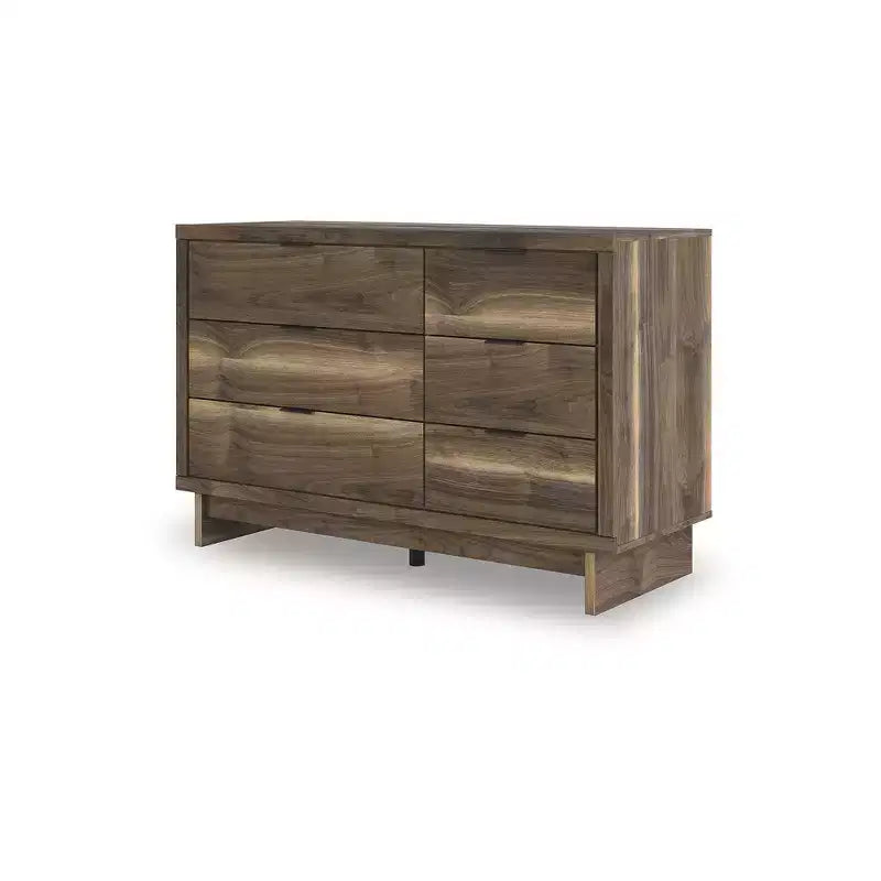 Signature Design by Ashley Darcalli Commode moderne à 6 tiroirs – Meuble de rangement de style Mid-Century – Fini noyer brun