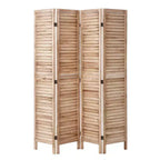 VEVOR Wood Room Divider, 4 Panel Wood Folding Privacy Screen, 66.9 Inches Tall Indoor Louvered Wooden Partition, Portable Decoration Screen
