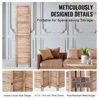 Paravent en bois 4 panneaux VEVOR, Cloison d'intimité pliable en bois, Séparateur de pièce intérieur à persiennes de 170 cm de haut, Écran de décoration portable