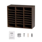 VEVOR Literature Organizers, 24 Compartments Office Mailbox with Adjustable Shelves, Wood Literature Sorter 29x12x24.4 inches,EPA Certified