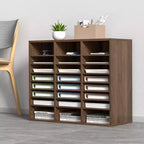 Organiseurs de Documents VEVOR, Casier de Bureau 24 Compartiments avec Étagères Réglables, Trieur de Documents en Bois 73,6 x 30,5 x 62 cm, Certifié EPA