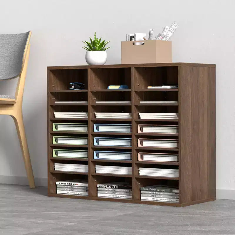 Organiseurs de Documents VEVOR, Casier de Bureau 24 Compartiments avec Étagères Réglables, Trieur de Documents en Bois 73,6 x 30,5 x 62 cm, Certifié EPA