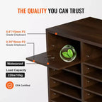 Organiseurs de Documents VEVOR, Casier de Bureau 24 Compartiments avec Étagères Réglables, Trieur de Documents en Bois 73,6 x 30,5 x 62 cm, Certifié EPA