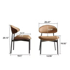 Luck Live Chaises de Salle à Manger Modernes Lot de 2 Chaises d'Extérieur / Chaises sans Accoudoirs Marron & Structure Métallique