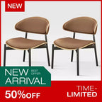 Luck Live Chaises de Salle à Manger Modernes Lot de 2 Chaises d'Extérieur / Chaises sans Accoudoirs Marron & Structure Métallique