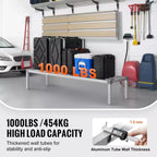 VEVOR Rack de dunnage en aluminium, 60 x 20 Commercial Food Floor Rack, 12 po du sol, 1000 lbs Capacité Rack de stockage en aluminium entièrement soudé