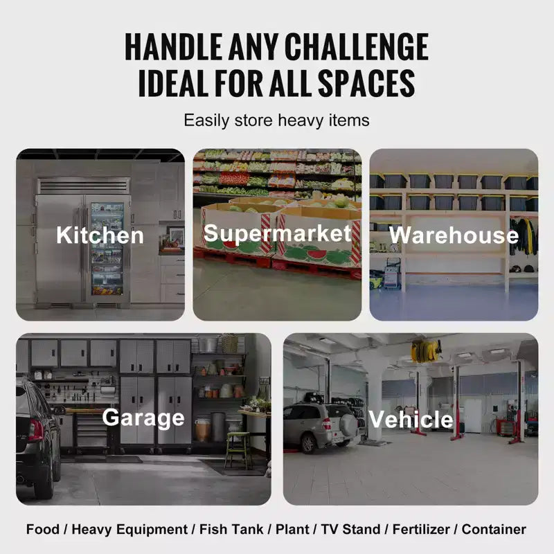 VEVOR Rack de dunnage en aluminium, 60 x 20 Commercial Food Floor Rack, 12 po du sol, 1000 lbs Capacité Rack de stockage en aluminium entièrement soudé