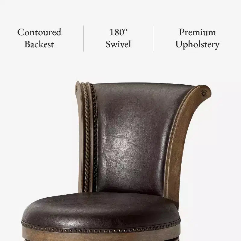 Tabourets de bar pivotants Maven Lane Pullman hauteur comptoir avec similicuir