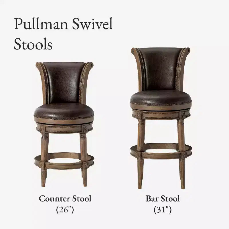 Tabourets de bar pivotants Maven Lane Pullman hauteur comptoir avec similicuir
