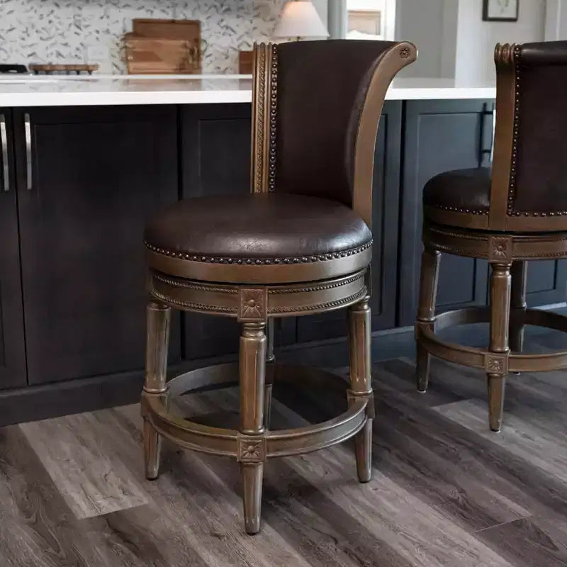 Tabourets de bar pivotants Maven Lane Pullman hauteur comptoir avec similicuir