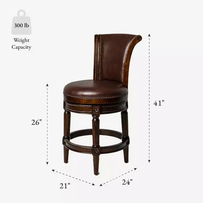 Tabourets de bar pivotants Maven Lane Pullman hauteur comptoir avec similicuir