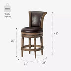 Tabourets de bar pivotants Maven Lane Pullman hauteur comptoir avec similicuir