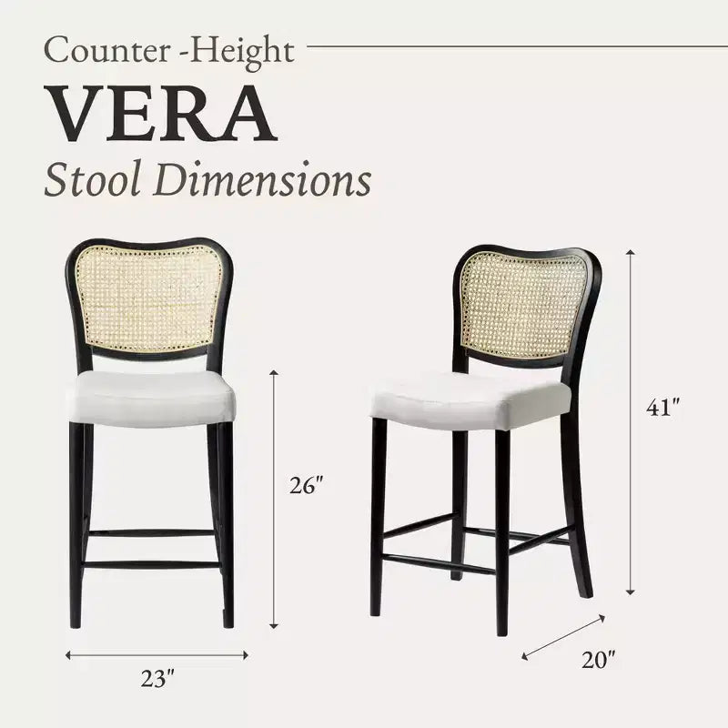 Tabouret de comptoir Maven Lane Vera avec revêtement en tissu, hauteur d'assise de 66 cm