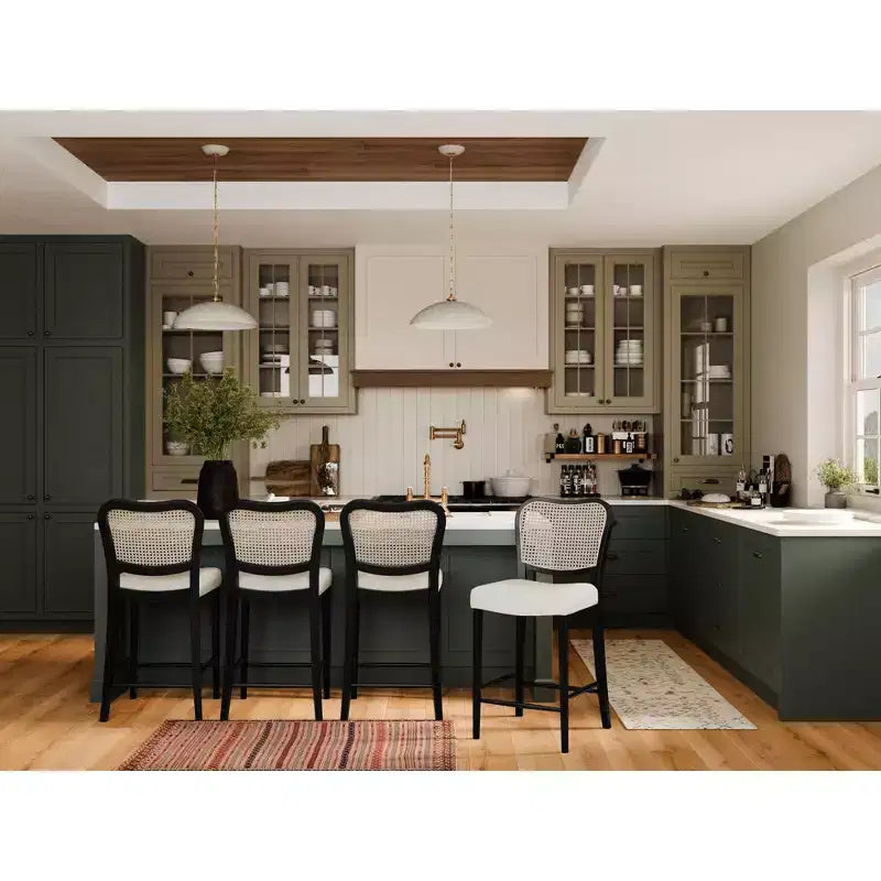 Tabouret de comptoir Maven Lane Vera avec revêtement en tissu, hauteur d'assise de 66 cm