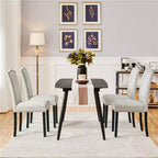 Yaheetech Lot de 4 chaises de salle à manger modernes rembourrées pour salon, salle à manger, maison, cuisine