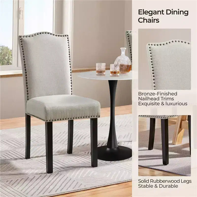 Yaheetech Lot de 4 chaises de salle à manger modernes rembourrées pour salon, salle à manger, maison, cuisine