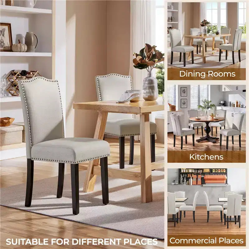 Yaheetech Lot de 4 chaises de salle à manger modernes rembourrées pour salon, salle à manger, maison, cuisine