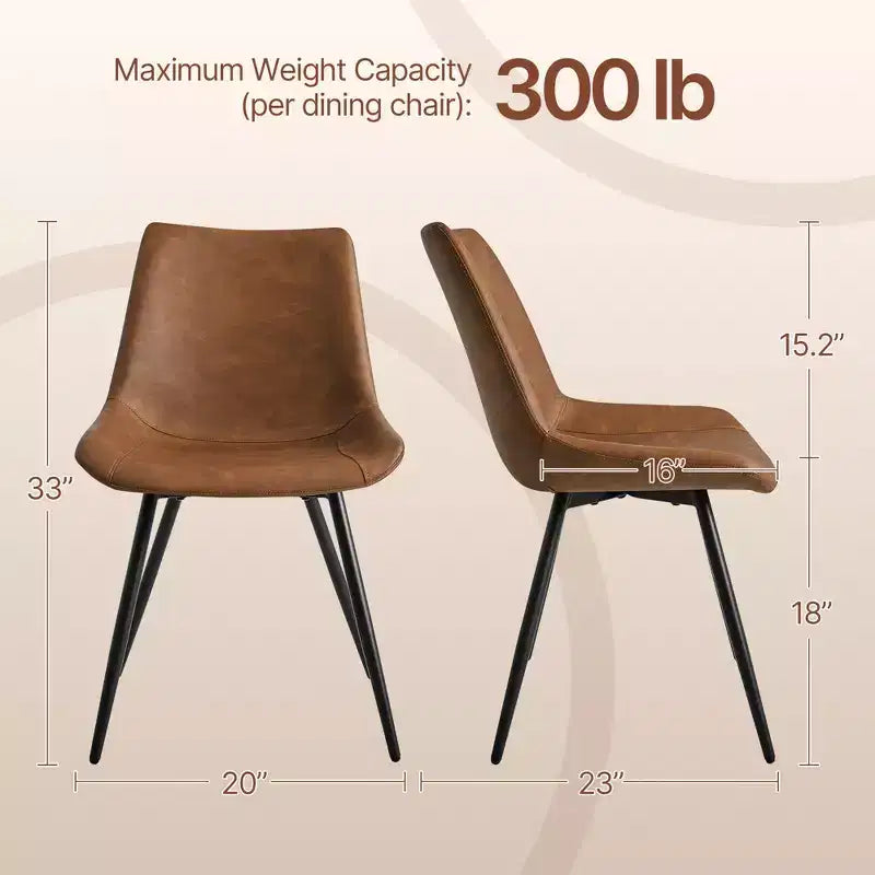 Yaheetech Lot de 4 chaises de salle à manger style urbain avec pieds en métal pour cuisine, salle à manger, salon, bureau