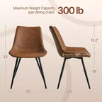 Yaheetech Lot de 4 chaises de salle à manger style urbain avec pieds en métal pour cuisine, salle à manger, salon, bureau