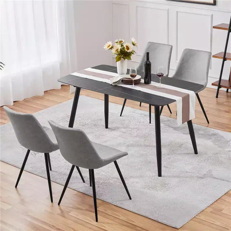Yaheetech Lot de 4 chaises de salle à manger style urbain avec pieds en métal pour cuisine, salle à manger, salon, bureau