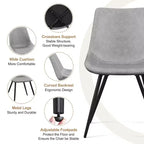 Yaheetech Lot de 4 chaises de salle à manger style urbain avec pieds en métal pour cuisine, salle à manger, salon, bureau