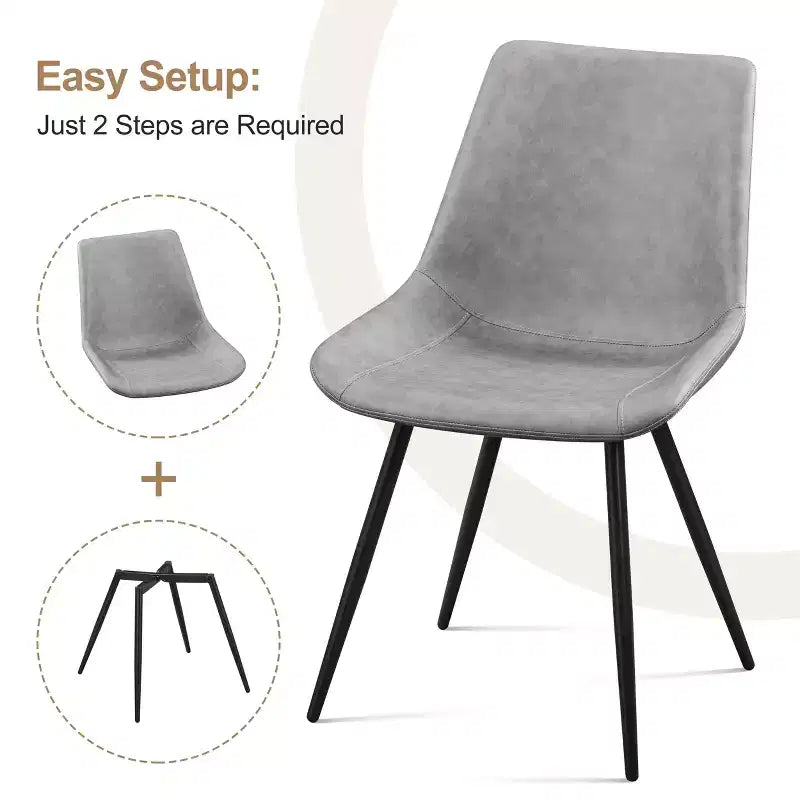 Yaheetech Lot de 4 chaises de salle à manger style urbain avec pieds en métal pour cuisine, salle à manger, salon, bureau