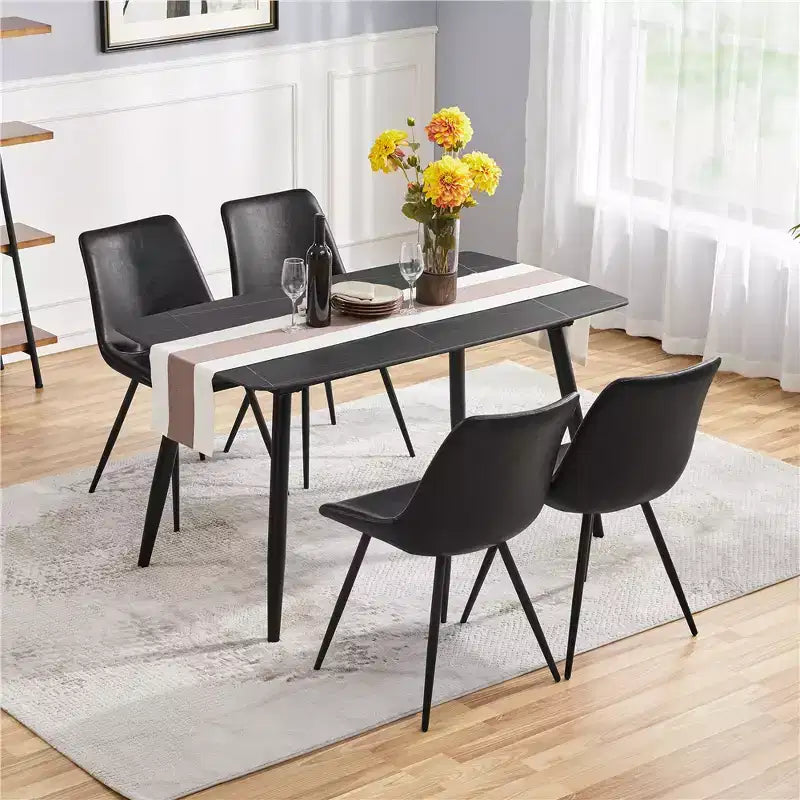 Yaheetech Lot de 4 chaises de salle à manger style urbain avec pieds en métal pour cuisine, salle à manger, salon, bureau