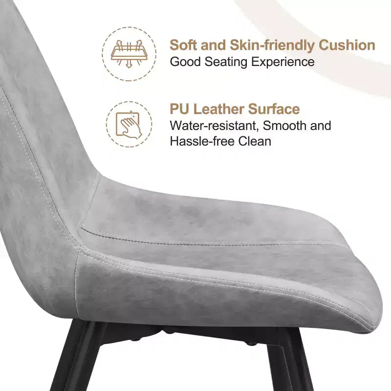 Yaheetech Lot de 4 chaises de salle à manger style urbain avec pieds en métal pour cuisine, salle à manger, salon, bureau