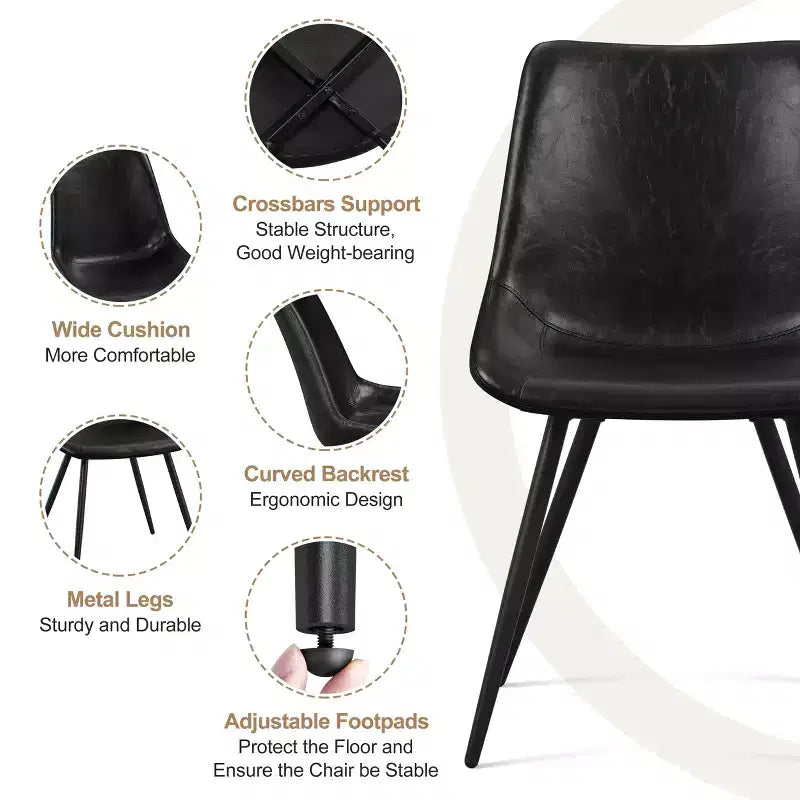 Yaheetech Lot de 4 chaises de salle à manger style urbain avec pieds en métal pour cuisine, salle à manger, salon, bureau