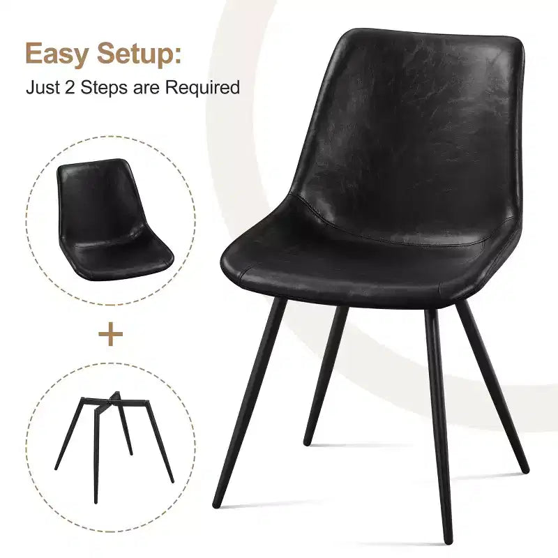 Yaheetech Lot de 4 chaises de salle à manger style urbain avec pieds en métal pour cuisine, salle à manger, salon, bureau