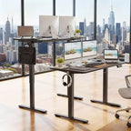 MAYEERTY 48x24 Walnut Electric Standing Desk - Home Office, Splice Board, Height Adjustable