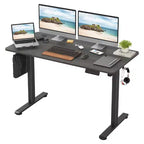 MAYEERTY Bureau Debout Électrique 48x24 Noyer - Bureau à Domicile, Plateau en Bois Reconstitué, Hauteur Réglable