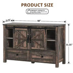 Commode de ferme SinCiDo 48 avec 4 tiroirs et 2 portes de grange, commode et meuble TV rustique avec étagère réglable pour le salon