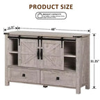 Commode de ferme SinCiDo 48 avec 4 tiroirs et 2 portes de grange, commode et meuble TV rustique avec étagère réglable pour le salon
