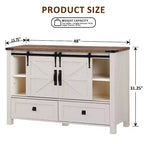 Commode de ferme SinCiDo 48 avec 4 tiroirs et 2 portes de grange, commode et meuble TV rustique avec étagère réglable pour le salon