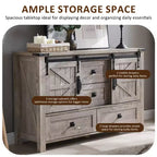 Commode de ferme SinCiDo 48 avec 4 tiroirs et 2 portes de grange, commode et meuble TV rustique avec étagère réglable pour le salon