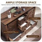 Commode de ferme SinCiDo 48 avec 4 tiroirs et 2 portes de grange, commode et meuble TV rustique avec étagère réglable pour le salon