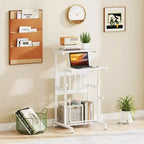 Costway Bureau réglable avec repose-pieds, panneau en maille, roulettes verrouillables, pour maison et bureau