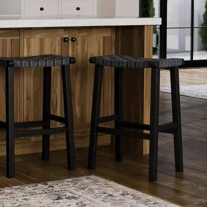 Tabouret de bar sans dossier Maven Lane Noah avec similicuir 30