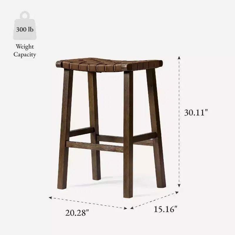 Tabouret de bar sans dossier Maven Lane Noah avec similicuir 30