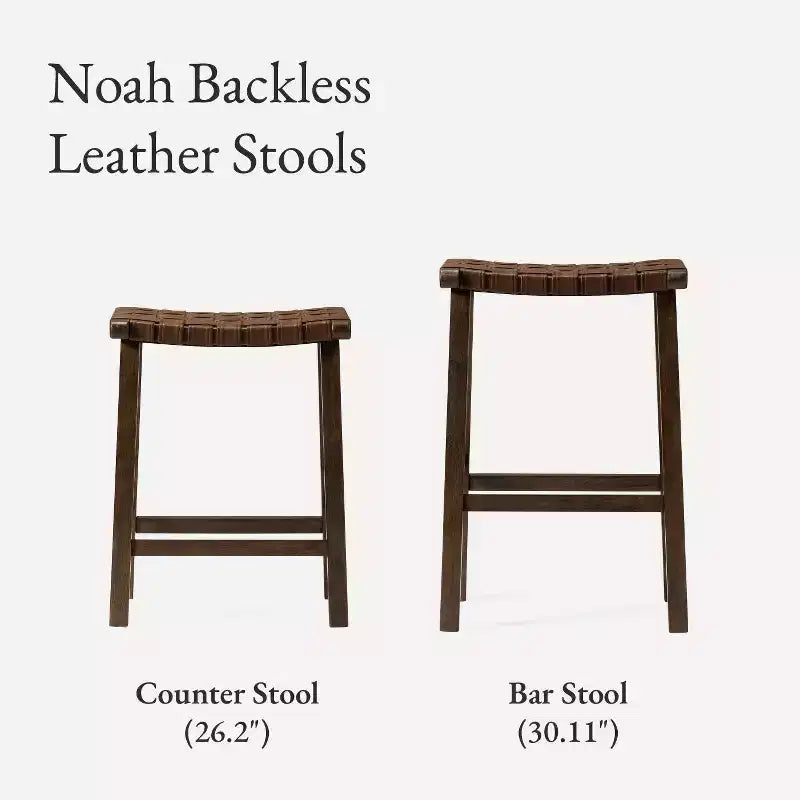 Tabouret de bar sans dossier Maven Lane Noah avec similicuir 30