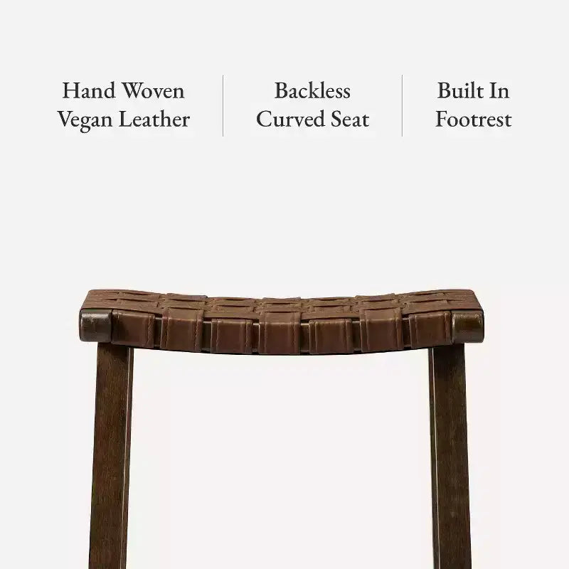 Tabouret de bar sans dossier Maven Lane Noah avec similicuir 30